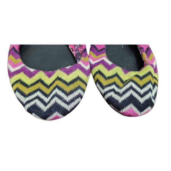 Missoni For Target Womens Ballet Flats Size 9.5M Multicolor Chevron Fabric - Picture 4 of 8